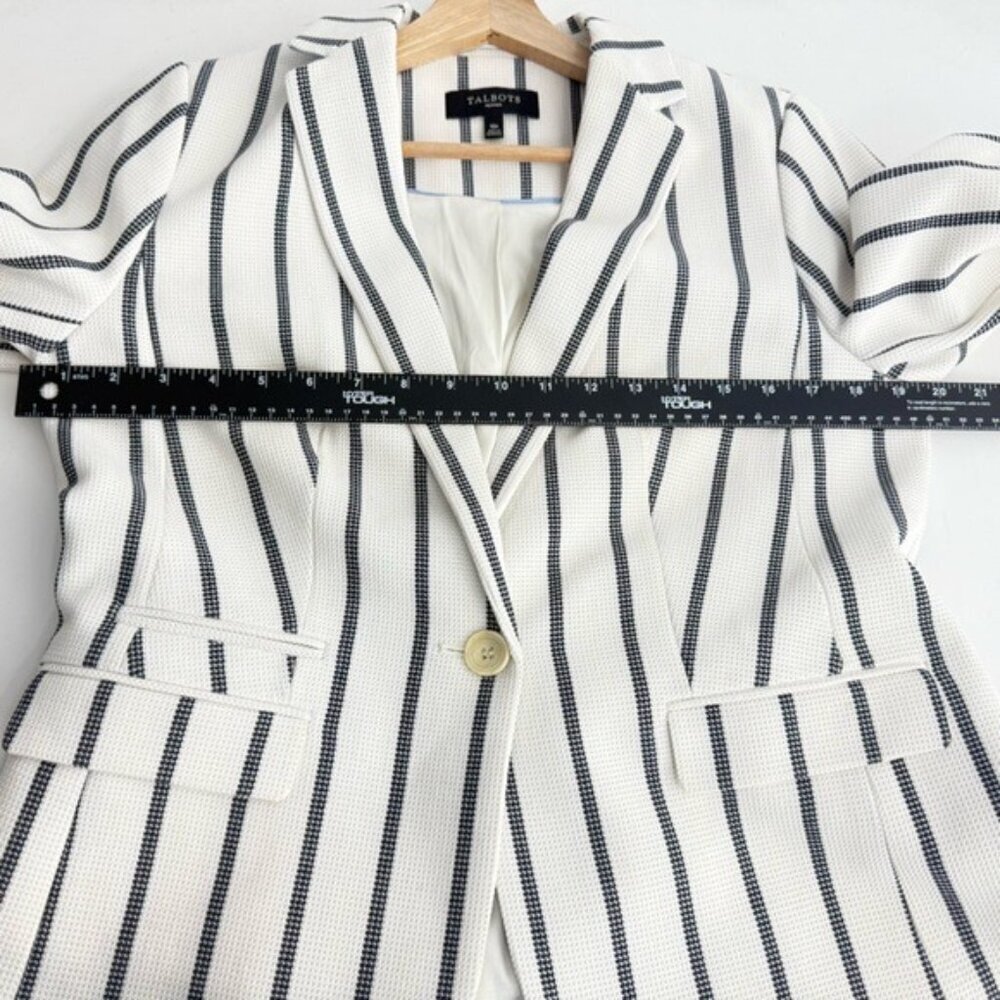 Talbots feminine breeze chic classic Vertical Lined Single Button pockets 10P - Picture 10 of 13